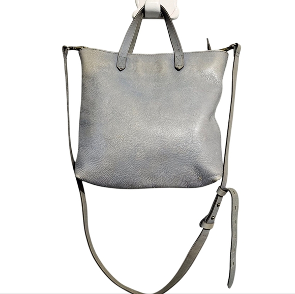 Madewell Handbags - Madewell distressed Gray Leather  crossbody Tote Bag